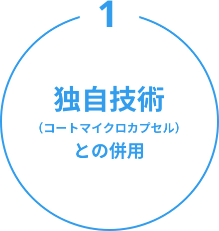 独自技術（コートマイクロカプセル）との併用